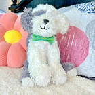 Fao Schwarz Plush 12  English Sheepdog Puppy Plush Stuffed Animal With Bow Tie