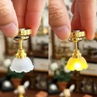 2pcs 1 12 Dollhouse Miniature Living Room Ceiling Light Battery Operated Lamp Us