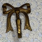 Vintage Brass Bow Ribbon Clothes  Key Hanger Hook Wall Mount- 4 5    L X 3    W