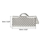 100pcs Ribbon Crimp Clamp Ends 16mm Cord End Clasp For  diy Craft Silver Tone