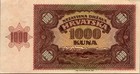 Croatia  1000 Kuna 1941 Pick  4a Au-unc