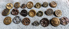 21 Vintage Antique Metal Picture Buttons Floral  10