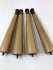 Vtg Mcm Wooden Retro Table Legs 10 5    Screw In Set Of 4 Wood Tapered Brass Frshp