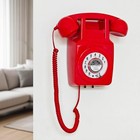 Corded Wall Phone Retro Rotary Landline Telephone Wall Mount Red Hotline
