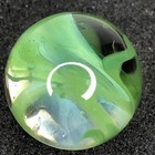 Handmade Contemporary Art Glass Marble 1 04  Green Slime Blue Swirl Mib - Signed