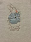 Vintage Quiltex Beatrix Potter Peter Rabbit Embroidered Satin Edge Baby Blanket