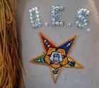 Order Of The Eastern Star O e s  Fez Hat With Rhinestones  Patch   Yellow Tassel