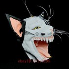 Exquisite Hand Carved Painted Boxwood Carving Cat Monster Mask 13 X 12 X 8 Cm