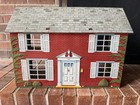 Marx Style Tin Lithograph Vintage 1960s Two-story Dollhouse Swag Toy House