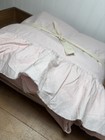 Pottery Barn Teen Washed Cotton Ruffle Organic Duvet Cover   Full queen   Blush