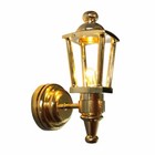 Dollhouse Miniature Battery Light Coach Lamp Gold Metal Large 1 7 8  1 12 Scale