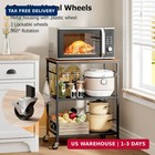 3-tier Rolling Kitchen Microwave Cart  Kitchen Utility Cart On Lockable Wheels 