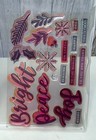 Stampin Up Peace   Joy Christmas Greetings Rubber Stamps Dies