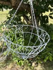 2 Vtg  Iron Hanging Plant Basket Planters 14x11   