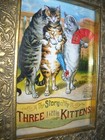 The Three Little Kittens 3 X 5 Gold Stand-up Frame Picture Victorian Style Print