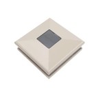 4 5  Sq  Neptune Solar Led Lighted Vinyl Post Cap - Khaki
