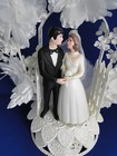 New Vintage Wilton  enchantment  Wedding Cake Top  Black Suit    114-9002