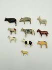 Lot Of 10 Antique German Erzgebirge Carved Wood Animals Miniature Toys