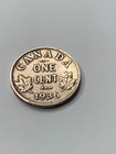 Cleaned   Polished 1936 Canada George V Bronze One Cent Coin
