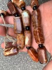 Pure Chinese Natural Old Jade Hand Made  cong  Beads Necklace    