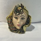 Mardi Gras Masquerade Wall Decor Woman Face Hand Painted Vintage Small Heads