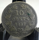 1887 Nicaragua  10 Ten Centavos  Silver  Km  6