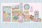 Paper Doll Set     Fold-out Book Dollhouse Toy With 2 Dolls  56 Outfits