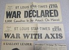 Wwii Pearl Harbor War Extra Newspapers   Fdr Portrait 1941 Lot