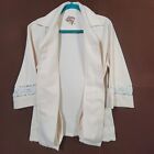 Vintage Iolani Beau Tiki Ivory White Hawaiian Wedding Shirt 100  Lace Size L