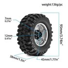 95mm 1 9  Deep Dish Beadlock Wheel Rim Tire Set For 1 10 Rc Crawler Car Axial 