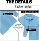 School Uniform Long Sleeve Polos For Boys Choose Shirts Color - Sizes 4-20 Nwt