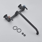 Commercial Kitchen Faucet 8 Inch Center Wall Mounted 360   Swivel Sink Mixer Tap