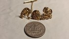 Lot 3 Vintage Black Hills Gold 10k 12k Tie Tack Pins Initial M Grape Buffalo