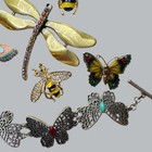 Vintage Butterfly Bee Dragonfly Brooch Lot Avon Sterling Mexico Bracelet 13pc