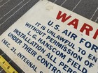 1950 60s Hanscom Field Massachusetts Air Force Base Warning Metal Sign Vintage