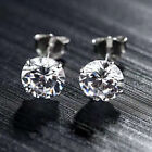 2pcs For Women Men Classic Sterling Silver Small Cubic Zirconia Stud Earrings