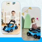Baby Foldable Activity Push Walker 4-in-1 Non-slip Walker Adjustable Height Blue