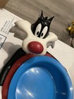 Vintage Looney Tunes Sylvester The Cat Pet Bowl Holder Applause With Bowl Rare