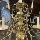 Beautiful Vintage Brass Chandelier Colonial Williamsburg Style Extra Large