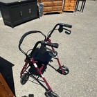 Drive Red 4-wheel Rollator Walker W  Seat  Hand Brakes  Adjustable Handles
