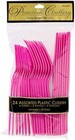 Assorted Bright Pink Plastic Cutlery  pack Of 24  - Elegant