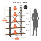 5 Tier Industrial Bookcase Wooden Bookshelf Rack Display Storage Living Room