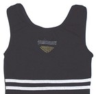 Moret Biketard Unitard Leotard Bodysuit Black Silver   Gold Stud Heart New Girl