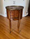 Vintage French Louis Xv Style Oval Side Table With Ormolu Mounts   Brass Gallery