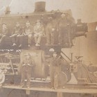 Locomotive Train Railroad Railway Workers Group Photo Photograph 6 5 x8 5 