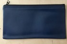 Vintage Chase Bank Cash Money Safe Deposit Bag Blue With Logo   Zipper Vinyl
