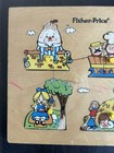 Vintage Fisher Price 510 Nursery Rhymes Wooden Wood Puzzle - Ages 2-5 6 Pieces