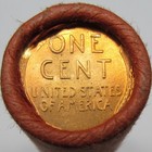 1958 P Lincoln Cents - Original Bank Wrapped Bu Roll Of 50 Unc Wheat Pennies Obw