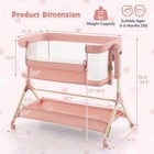 Height Adjustable Bedside Sleeper Baby Crib With Storage Bag Pink