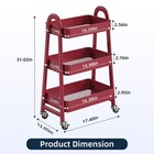3-tier Small Rolling Metal Storage Organizer Mobile Utility Cart Kitchen Cart